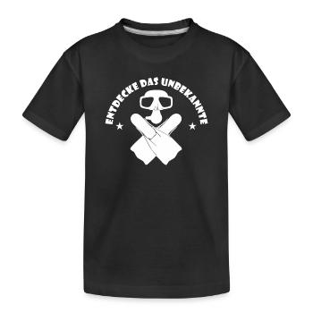 Entdecke das Unbekannte Taucher Geschenk - Kinder Premium Bio T-Shirt - Schwarz - Vorne