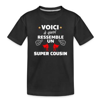 Amitié héroïque et humoristique - T-shirt bio Premium Enfant - noir - Devant
