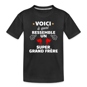 Frère Super Héros Inspirant - T-shirt bio Premium Enfant - noir - Devant