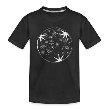 wunderschöne Sterne und Schnee für Weihnachten - Kinder Premium Bio T-Shirt - Schwarz - Vorne