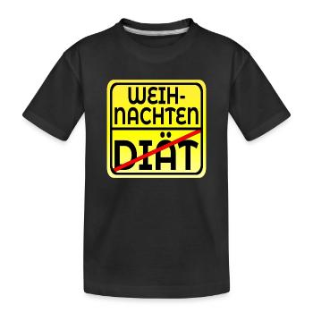 WEIHNACHTSESSEN - DIÄT ABNEHMEN SPRÜCHE LUSTIG - Kinder Premium Bio T-Shirt - Schwarz - Vorne