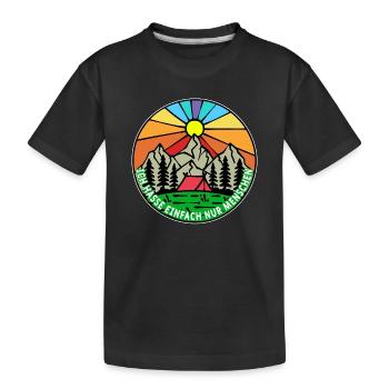 Mountains, hikers, camping, nature, camping, camping - Kids' Premium Organic T-Shirt - black - Front