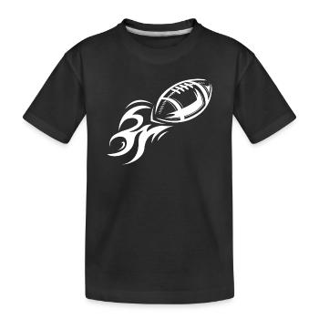 Football Américain Symbole Feu Balle Lancer Vol - T-shirt bio Premium Enfant - noir - Devant