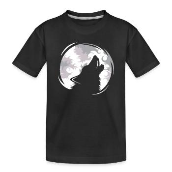Wolf Wölfe jaulen Mond Abend Dunkel Tiere Natur - Kinder Premium Bio T-Shirt - Schwarz - Vorne