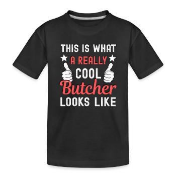 Metzger Metzgerin - Kinder Premium Bio T-Shirt - Schwarz - Vorne