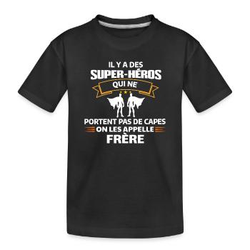 Super-Héros Frère Sans Cape - T-shirt bio Premium Enfant - noir - Devant