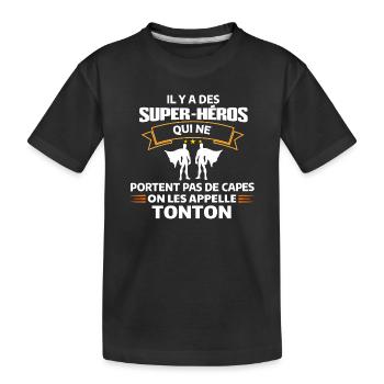 Super Héros Sans Capes Humour - T-shirt bio Premium Enfant - noir - Devant