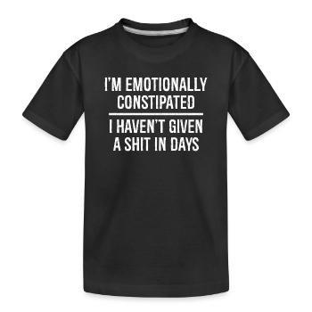 Ich bin emotional verstopft komisches Hemd - Kinder Premium Bio T-Shirt - Schwarz - Vorne