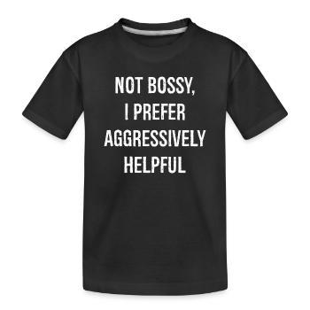 pas autoritaire, je préfère agressivement serviable drôle - T-shirt bio Premium Enfant - noir - Devant