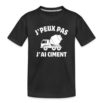 ciment, engin de chantier, chantier - T-shirt bio Premium Enfant - noir - Devant