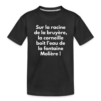 littérature, écrivains, professeur de Français - T-shirt bio Premium Enfant - noir - Devant