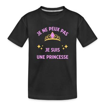 Je ne peux pas je suis une princesse - humour - T-shirt bio Premium Enfant - noir - Devant