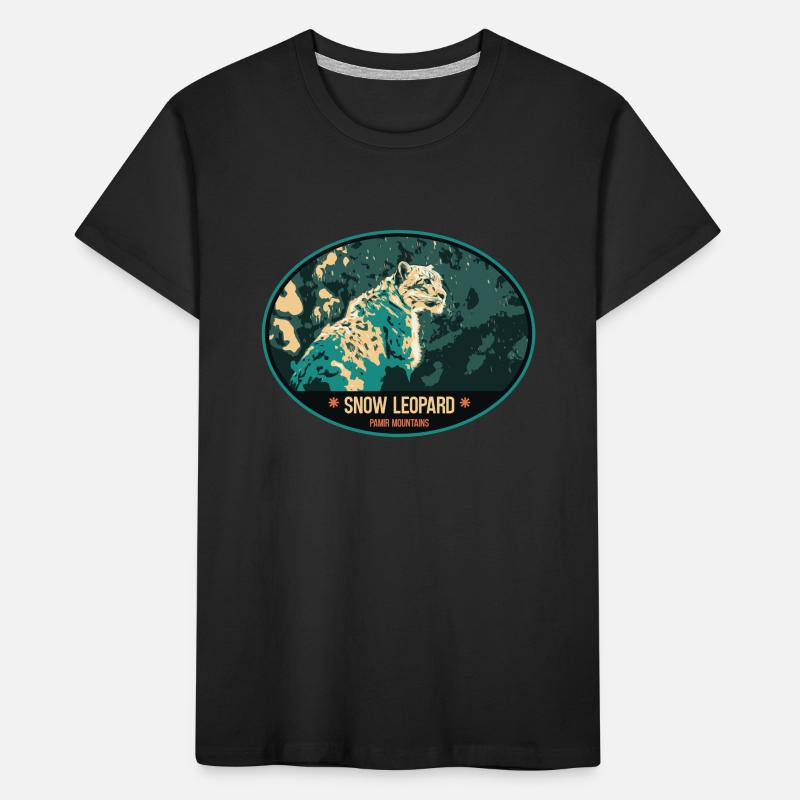 Snow Leopard illustration patch Kids' Premium Organic T-Shirt