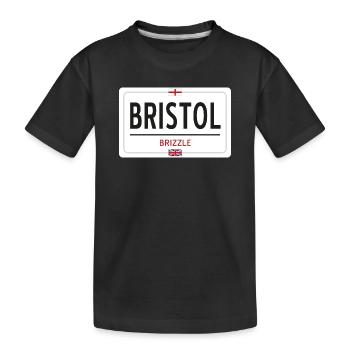 Ortsschild von Bristol - Kinder Premium Bio T-Shirt - Schwarz - Vorne
