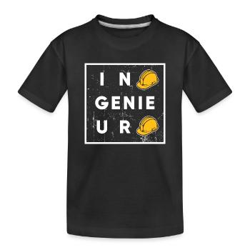 Karriere Beruf Erfolg Arbeiter Ingenieur Job - Kinder Premium Bio T-Shirt - Schwarz - Vorne