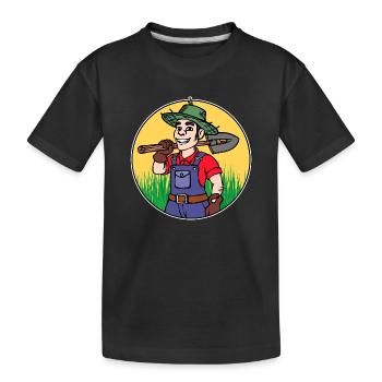 Bauer Job Arbeit Angestellter Karriere Artbeiter - Kinder Premium Bio T-Shirt - Schwarz - Vorne
