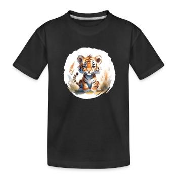 Aquarelle de tigre - T-shirt bio Premium Enfant - noir - Devant
