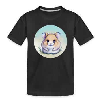 Niedlicher pastellfarbener Aquarellhamster - Kinder Premium Bio T-Shirt - Schwarz - Vorne