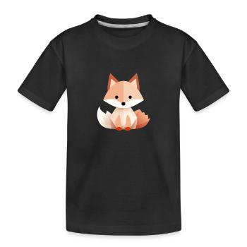 Verspielter Fuchs mit geometrischem Stil - Kinder Premium Bio T-Shirt - Schwarz - Vorne