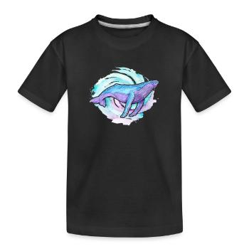 Baleine à bosse aquarelle - T-shirt bio Premium Enfant - noir - Devant