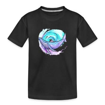 Baleine à bosse aquarelle - T-shirt bio Premium Enfant - noir - Devant