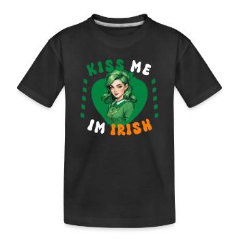 Embrasse-moi, je suis irlandaise - T-shirt bio Premium Enfant - noir - Devant