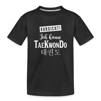 Teakwondo Ich kann Tae Kwon Do - Kinder Premium Bio T-Shirt - Schwarz - Vorne