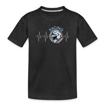 Icône d’art d’illustration de battement de cœur de course de moto - T-shirt bio Premium Enfant - noir - Devant