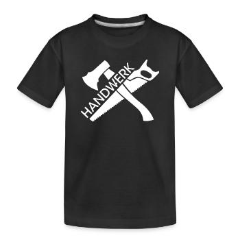 Handwerk Symbol Logo Axt Säge Werkzeuge Firma Team - Kinder Premium Bio T-Shirt - Schwarz - Vorne
