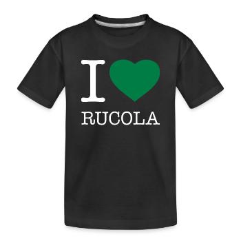 I LOVE RUCOLA Rukola - Kinder Premium Bio T-Shirt - Schwarz - Vorne