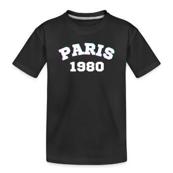 Paris 1980 Design - Kinder Premium Bio T-Shirt - Schwarz - Vorne