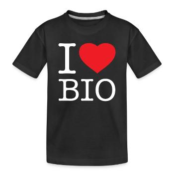 I LOVE BIO - Kinder Premium Bio T-Shirt - Schwarz - Vorne