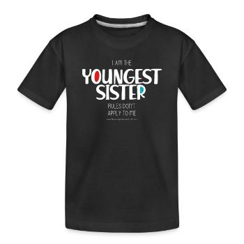 Jüngste Schwester - Kinder Premium Bio T-Shirt - Schwarz - Vorne