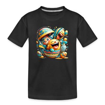 Easter graphic design in Mixed Dimensions style - Kids' Premium Organic T-Shirt - black - Front