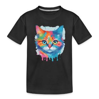 Chat mignon - T-shirt bio Premium Enfant - noir - Devant