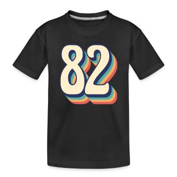 T-Shirt rétro Vintage numéro 82 quatre-vingt-deux - T-shirt bio Premium Enfant - noir - Devant