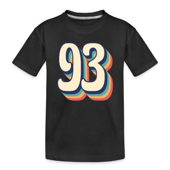 T-Shirt rétro Vintage numéro 93 quatre-vingt-treize - T-shirt bio Premium Enfant - noir - Devant