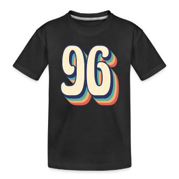 T-Shirt rétro Vintage numéro 96 quatre-vingt-seize - T-shirt bio Premium Enfant - noir - Devant