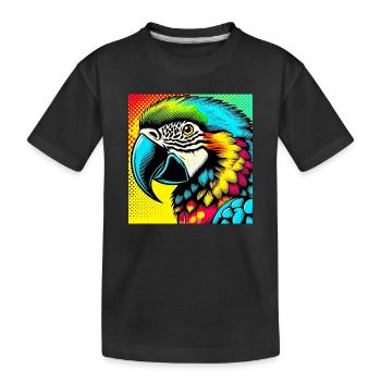 Parrot Pop Art - Kids' Premium Organic T-Shirt - black - Front