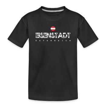 Henstadt Austria Distressed Typography - Kids' Premium Organic T-Shirt - black - Front