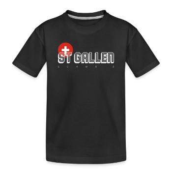 St gallen - Kids' Premium Organic T-Shirt - black - Front