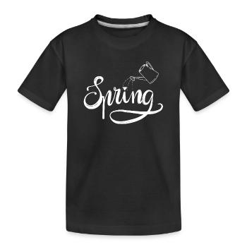 Spring Spring Beginning Garden Watering Lettering - Kids' Premium Organic T-Shirt - black - Front