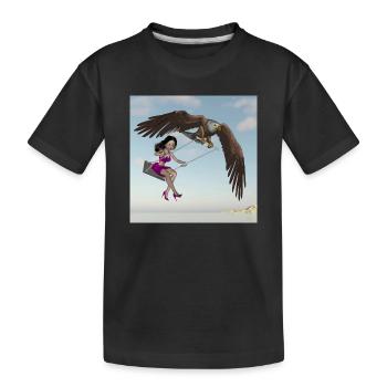 Swinging in the sky. - Kids' Premium Organic T-Shirt - black - Front