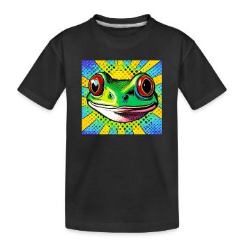 Frog Pop Art - Kids' Premium Organic T-Shirt - black - Front