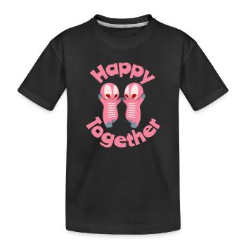 Personnages joyeux avec du cœur - T-shirt bio Premium Enfant - noir - Devant