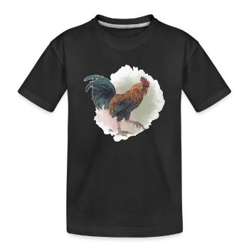 Veganuary 2024 Hahn - Kinder Premium Bio T-Shirt - Schwarz - Vorne