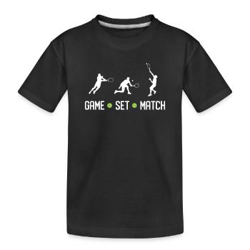 Tennis - Spiel Set Match - Kinder Premium Bio T-Shirt - Schwarz - Vorne