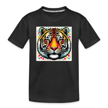 Tiger Pop Art - Kids' Premium Organic T-Shirt - black - Front