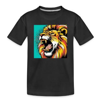 Lion Pop Art - Kids' Premium Organic T-Shirt - black - Front