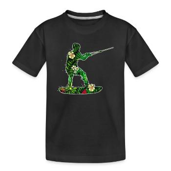 Surf, Sports nautiques, Wakeboard, Planche de surf, Ski nautique - T-shirt bio Premium Enfant - noir - Devant